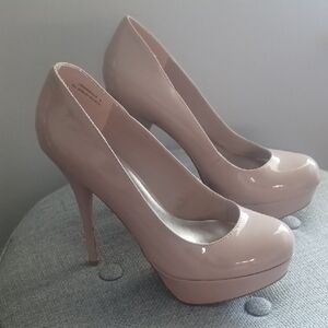 DEB Khaki Brown Platform Stillettos Heels Sz 8